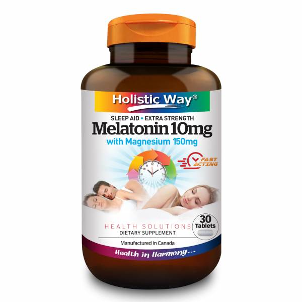 Holistic Way Extra Strength Melatonin 10mg with Magnesium 150mg (30 Tablets)
