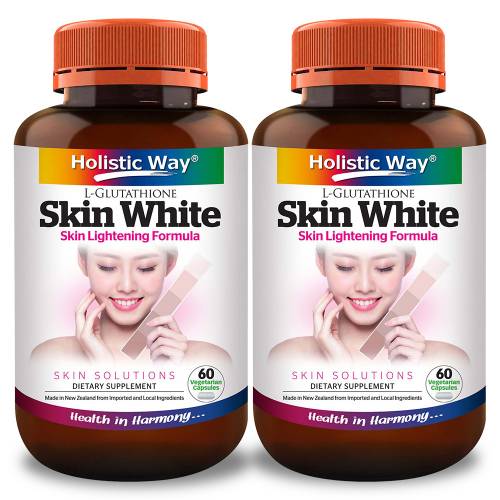 [ Bundle of 2 ] Holistic Way Skin White — Skin Lightening Formula (60 Vegetarian Capsules) Exp Mar 25